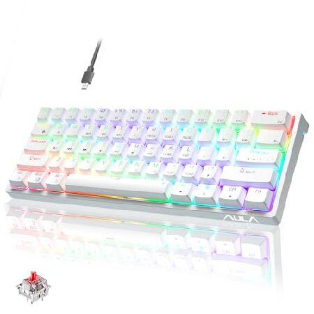 【並行輸入品】 AULA (オーラ) ホワイト ゲーミングキーボード 29 RGB バックライト ゲ...