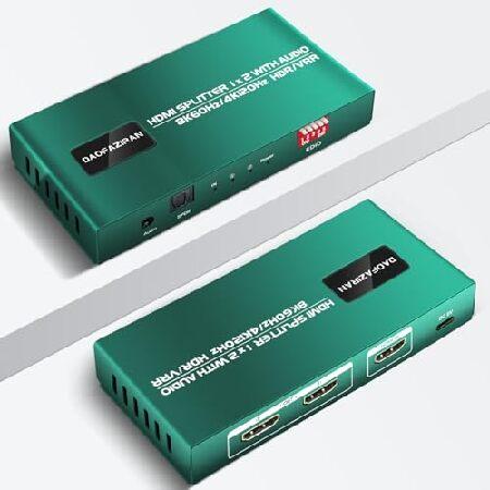 KVM HDMIスプリッター 1イン2出力 2ポート KVM オーディオHDR/VRR付き コピー ...