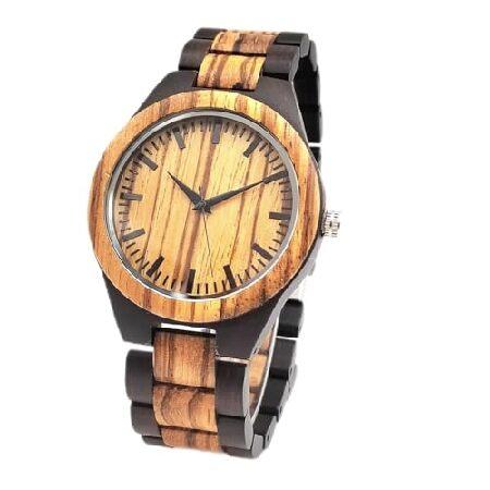 MII YEW Natural Wood Round Analog Wooden Watch for...