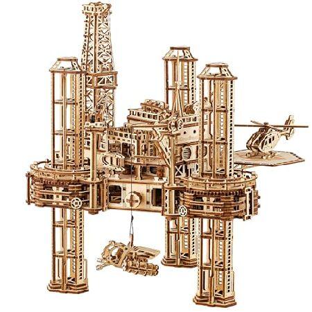 【並行輸入品】 Wood Trick Offshore Rig Platform Wooden 3D...