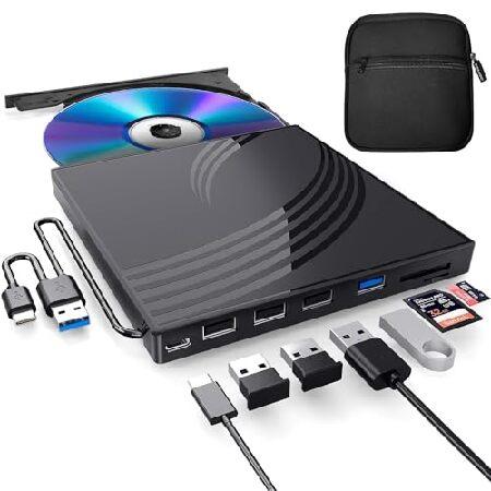 【並行輸入品】 ノートパソコン用外付けCD/DVDドライブ、ウルトラスリムCDバーナーUSB 3.0...