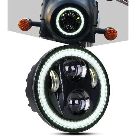 【並行輸入品】 PKEDUO 5.75 LED ヘッドライト オートバイ 5-3/4インチ LED ...