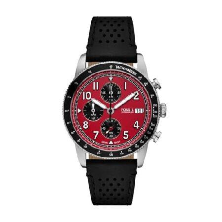 【並行輸入品】 Fossil メンズ スポーツツアラークロノグラフ ブラックレザーウォッチ, ブラッ...