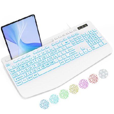 【並行輸入品】 SABLUTE 有線大型プリントバックライト付きコンピューターキーボード 7色バック...