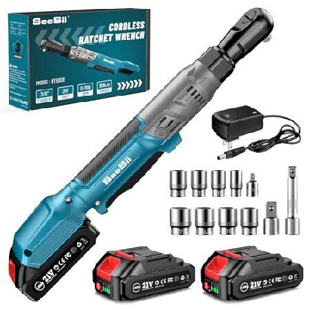 【並行輸入品】 Seesii 21V Cordless Electric Ratchet Wrenc...