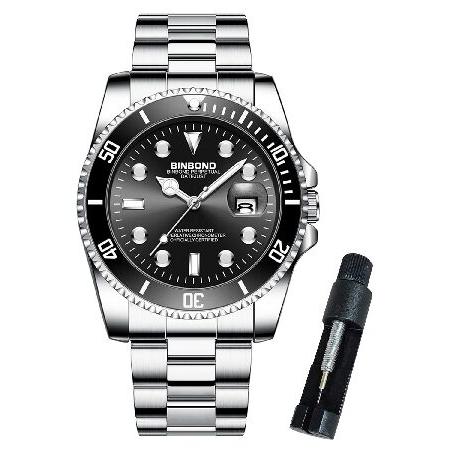 【並行輸入品】 BINBOND Watches for Men Stainless Steel Ro...