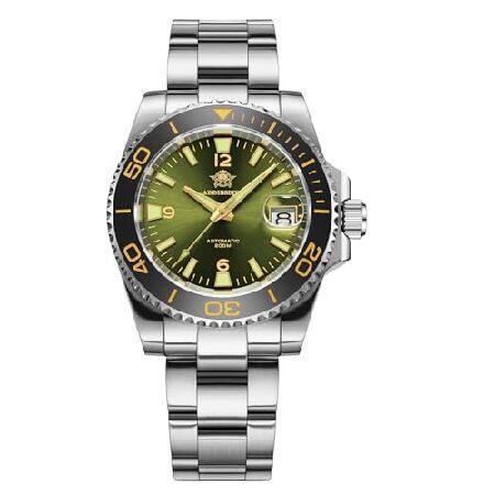 【並行輸入品】 ADDIESDIVE NH35A Diver Watch for Men Olive...
