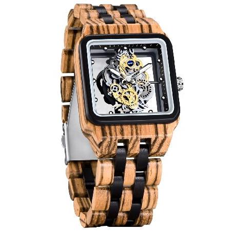 【並行輸入品】 Mens Wooden Watch Unique Transparent Dial ...