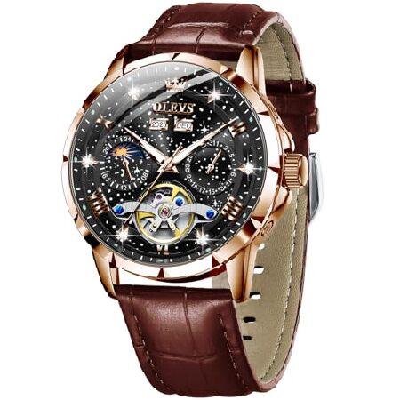 【並行輸入品】 OLEVS Mens Automatic Leather Watches Self-...