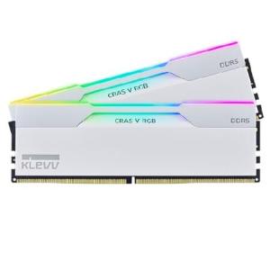 【並行輸入品】 KLEVV CRAS V RGB DDR5 32GB (2x16GB) 6000MHz CL28 SK Hynix A-Die 1.35V ゲーミングデスクトップ RAM メモリ XMP 3.0 / AMD Expo対応 - ホワイ