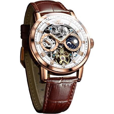 【並行輸入品】 OLEVS Men Skeleton Watch Automatic Winding...