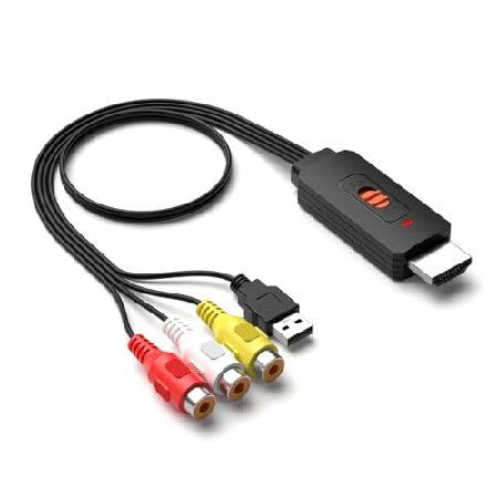 【並行輸入品】 RuiPuo RCA - HDMI変換アダプター AVからHDMIコンポジット CV...
