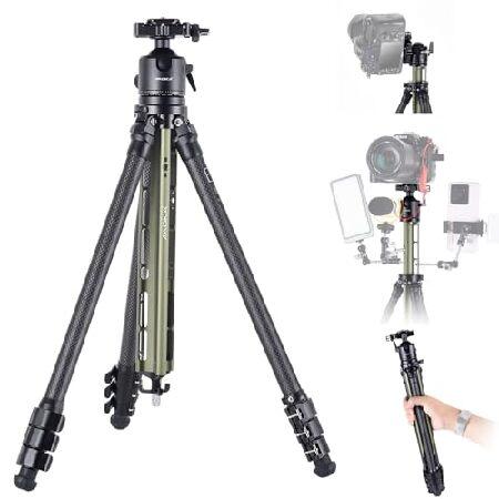 【並行輸入品】 AOKA 54インチ コンパクト 軽量 カーボンファイバー三脚 一脚 360度ボール...