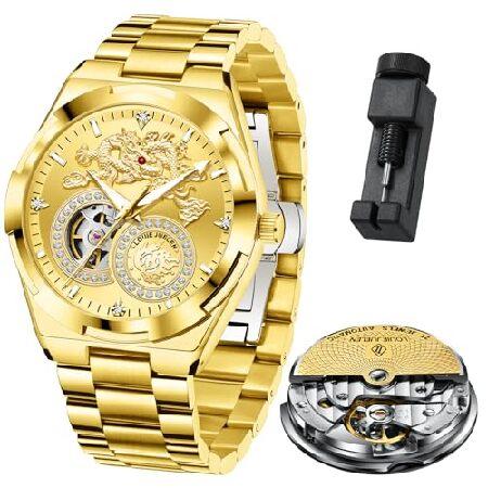 【並行輸入品】 LOUIE JUELEN Men Gold Automatic Watches wi...