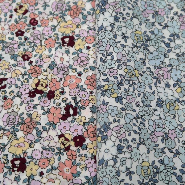お買い得 綿80タイプライタープリント生地 花柄 50cm単位
