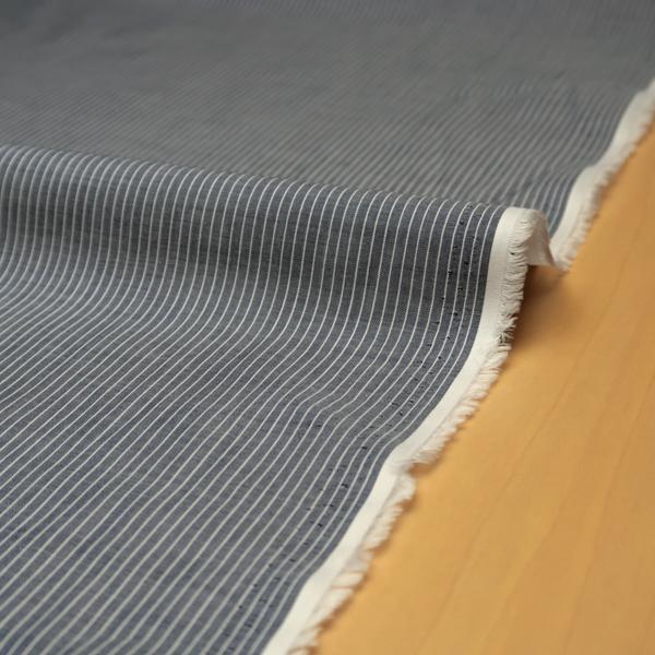 3ｍ お買い得 70ローン生地 先染めストライプ コットン ネイビー