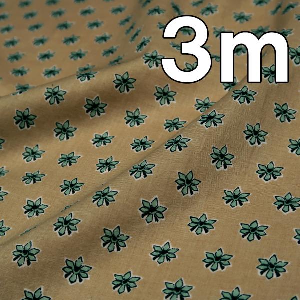 ３ｍ お買い得 綿60ローン エアタンブラープリント生地 プロバンス柄 ペールブラウン