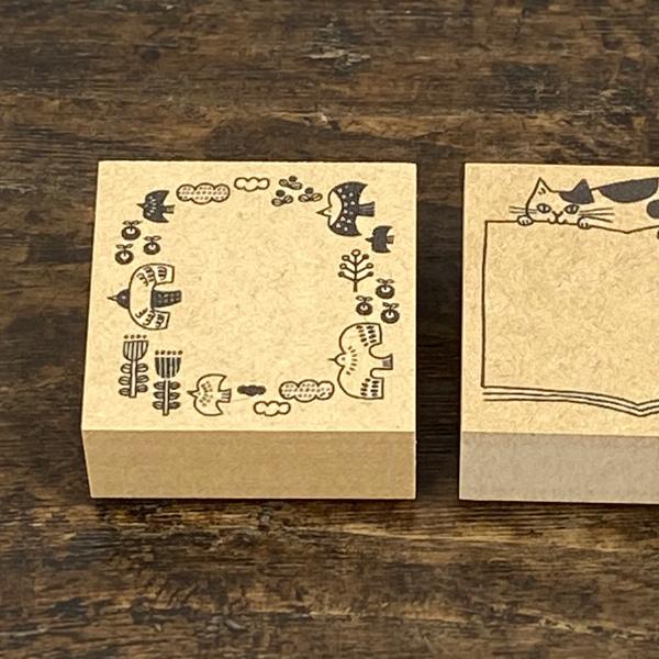 スタンプ 手帳用 Decole（デコレ）  fika フレームスタンプ　手帳デコ おしゃれ 猫 雑貨...