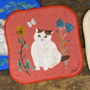 松尾ミユキ ガーゼハンドタオル ガーゼ ハンカチ ねこ 猫 ネコ 20×20cm