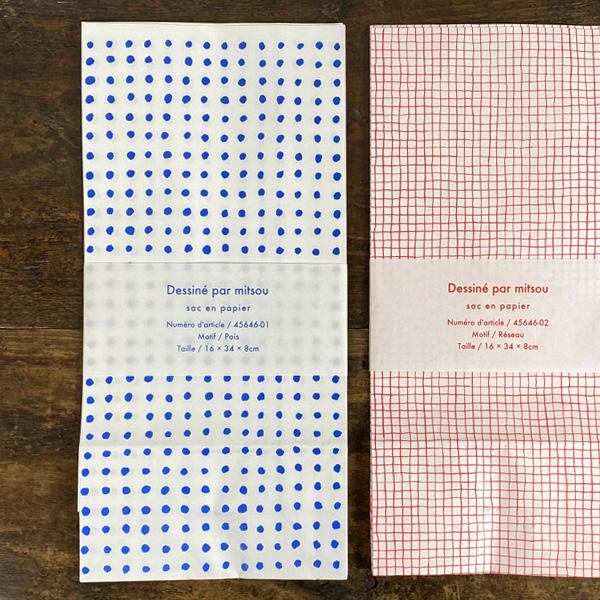 倉敷意匠計画室 mitsou（ミツ）ペーパーバッグ M　ラッピング袋 ギフト袋 紙袋 方眼 チェック...