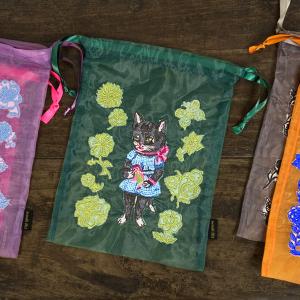 巾着袋 | 365Cat.Art ねこ巾着 全9種 猫 キャットフェイス 小物入れ 約