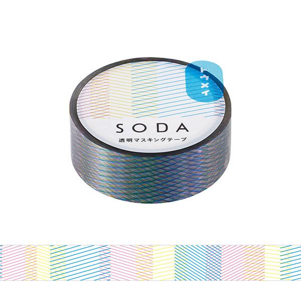 HITOTOKI　SODA（ソーダ） 透明マスキングテープ 15mm プリズム　可愛い おしゃれ か...