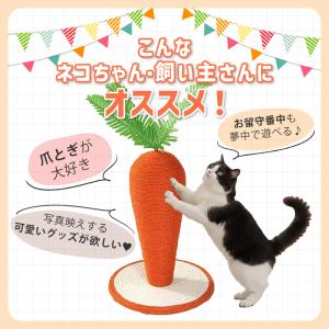 猫 爪とぎ ポール にんじん型 縦型 天然サイ...の詳細画像1