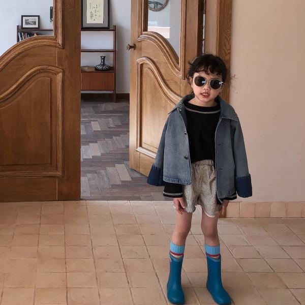 デニムジャケット キッズ 女の子 男の子 韓国子供服 おしゃれ デニム フードなし Gジャン 子供 ...