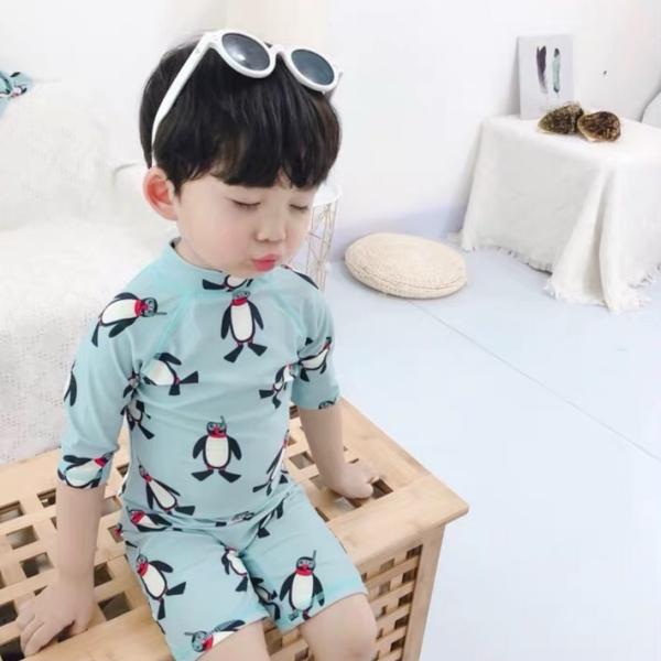 キッズ ベビー 子供 女の子 男の子 水着 ラッシュガード ベビー水着 キッズ水着 子供水着 ペンギ...
