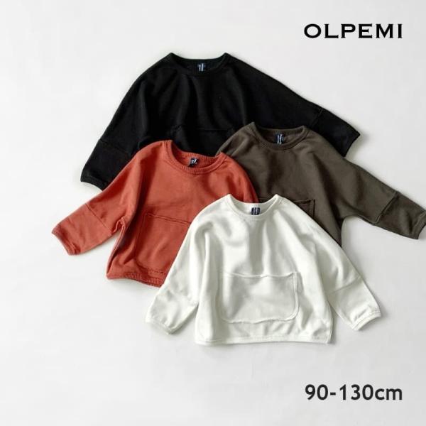 キッズ スウェット 無地 韓国 韓国子供服 おしゃれ フードなし ベビー 男の子 女の子 フロントポ...