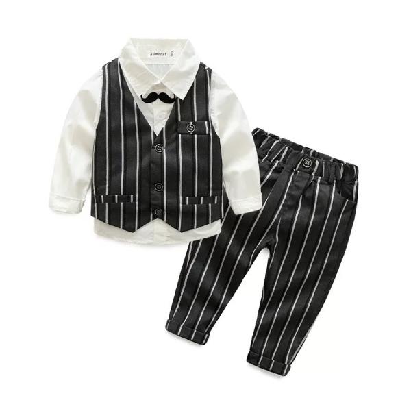 男の子 フォーマル スーツ キッズ 子供 セット 秋 春 冬 長袖 ベスト 結婚式 ピアノ発表会 入...