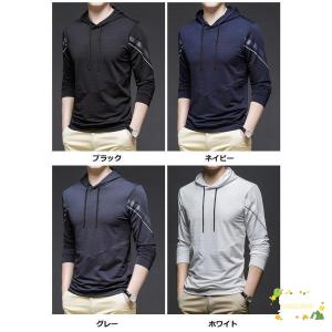 長袖パーカー メンズ 涼しい 薄手 ストレッチ...の詳細画像2