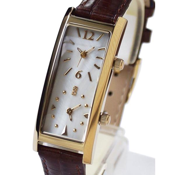 [グランドール]GRANDEUR レディースデュアルタイム腕時計　限定クロコ調型押し牛革ベルト　GS...