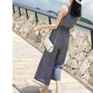 オールインワン サロペット つなぎ レディース ストライプ シフォン 9分丈 ロング ロンパース ゆったり 大人カジュアル レディースファッション カジュアル お Gwlk Olulu 通販 Yahoo ショッピング