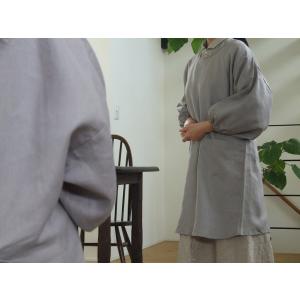 リネン100% 割烹着 着物割烹着 ロング丈 日本製の詳細画像2