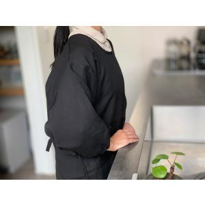 リネン100% 割烹着 着物割烹着 ロング丈 日本製の詳細画像5