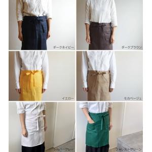 リネン100% レディースエプロン/男女兼用エ...の詳細画像3