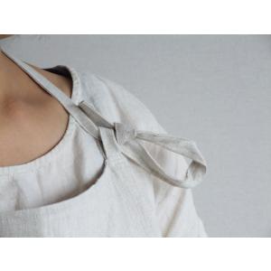 リネン100% レディースエプロン/フルエプロ...の詳細画像4