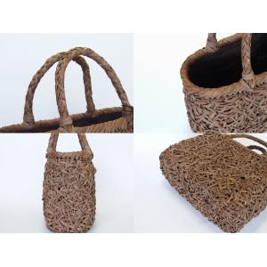 純国産 伊藤加代子作 山葡萄かごバッグ 細乱れ編みの詳細画像2