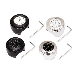 バイク アナログ 時計 7/8- 1インチ ハンドル バー 22.2mm〜25.4mm