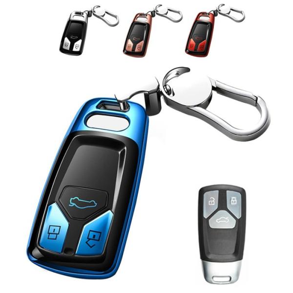 キーケース アウディ専用 スマートキーカバー 高品質TPU 3ボタンアウディ専用設計Audi新型TT...
