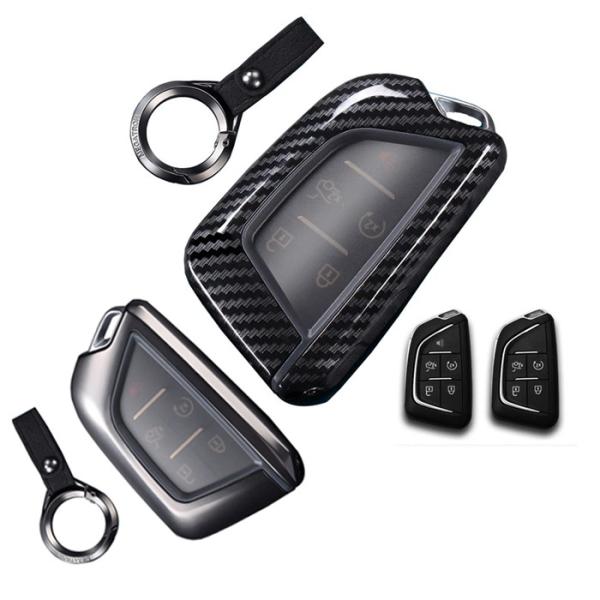 キーケース キャデラック用 スマートキーケース キーカバー 亜鉛合金 シリコン 4/5ボタンキャデラ...