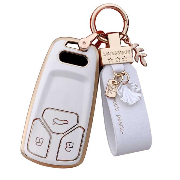 アウディ専用キーケース スマートキーカバー キーホルダーTPUAudi 2016 2017 2018...