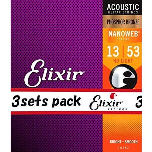 Elixir エリクサー アコースティックギター弦 NANOWEB フォスファーブロン