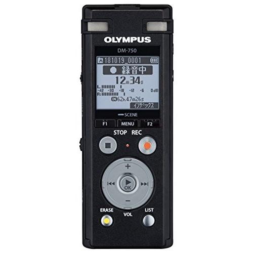 OLYMPUS ICレコーダー VoiceTrek  DM-750 DM-750 BLK 内蔵メモリ...
