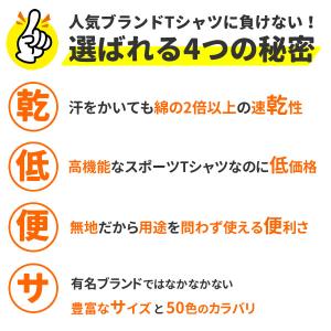 Tシャツ メンズ 半袖 無地 速乾 サラサラ ...の詳細画像5