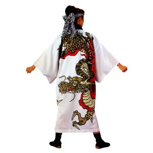 よさこい 衣装 龍 (白地) はんてん お祭り イベント 行事
