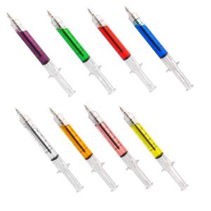 カラフル注射器ボールペン 16個セット　景品 玩具 おもちゃ 縁日 お祭り イベント ランチ景品 文具 お子様ランチ ボールペン 文房具