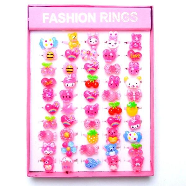 ファンシー指輪　50個セット　 景品 子供 子供会 子ども会 縁日 お祭り 夏祭り ランチ景品 お子...