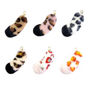 ヒョウ柄しっぽキーホルダー 12個セット　景品 子供 子ども会 玩具 オモチャ おもちゃ 縁日 お祭り イベント お子様ランチ ランチ景品
